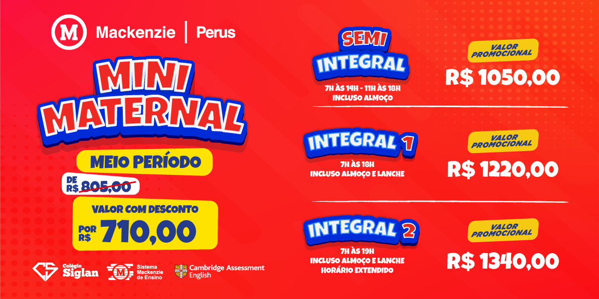 Mini Maternal - Meio Período R$ 710,00